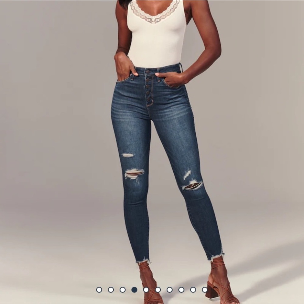 A&F Curve Love High Rise Super Skinny Ankle Jeans